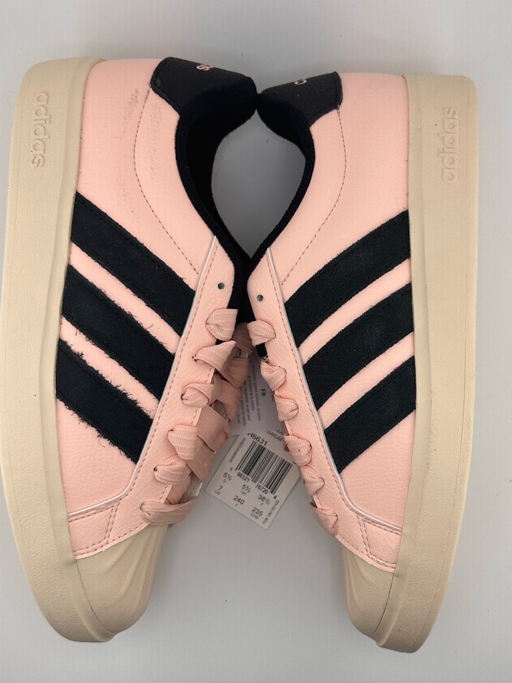 adidas Pink and Black Street Talk Shell-Toe Sneakers - Picture 3 of 7